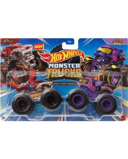 Комплект бъгита Hot Wheels Monster Trucks - HotWeller & Scratch Attack, 1:64